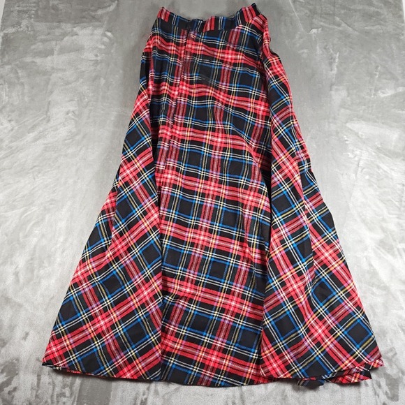 Dresses & Skirts - Vintage Plaid Tartan Skirt Womens Small Red Black Maxi A Line Scottish Preppy